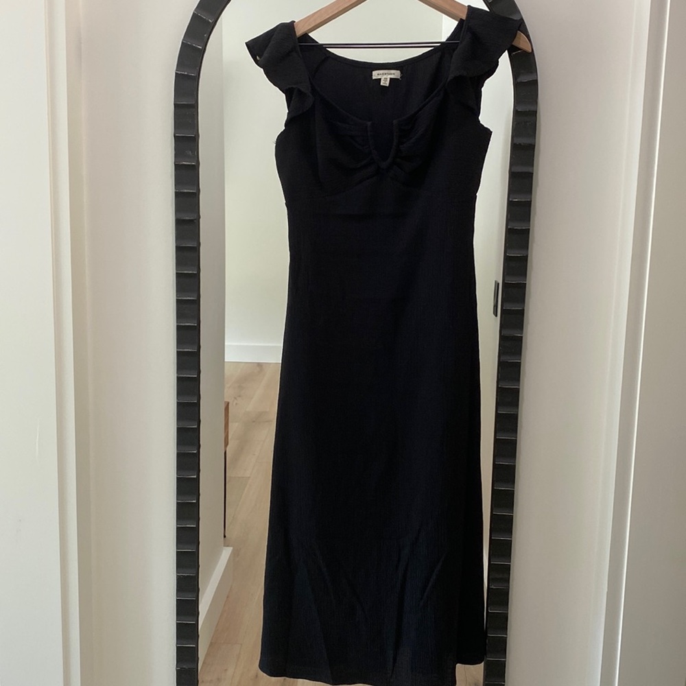 Max Studio Black V-Notch Dress